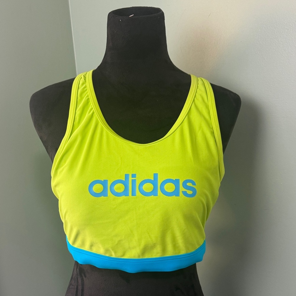 Adidas, turquoise and green sports bra XL